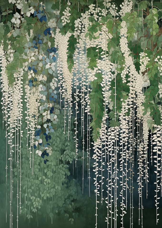 White Wisteria Flowers