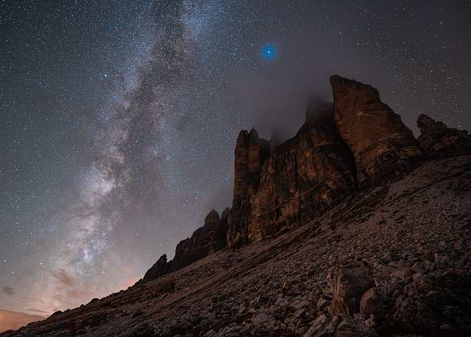 Milky Way Over Mountains