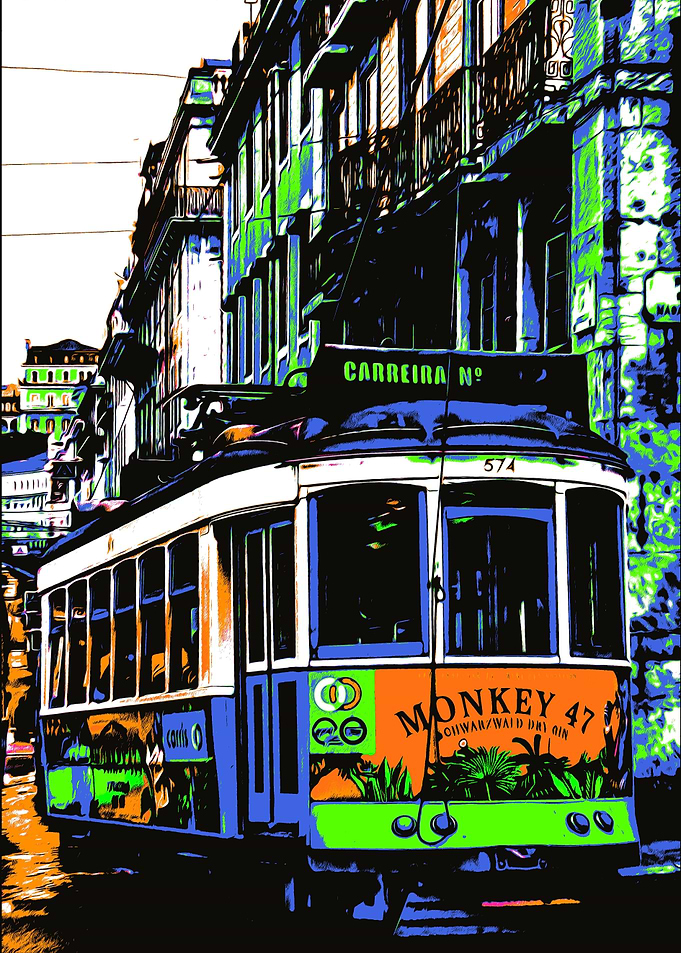 Vintage Tram in Lisbon