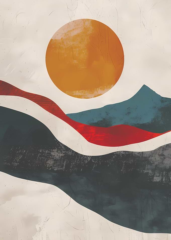 Abstract Mountain Sunset