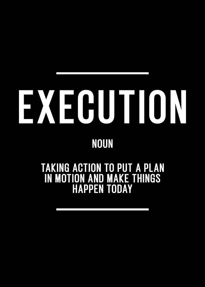 Execution Definition | Motivational Wall Art for Workplace