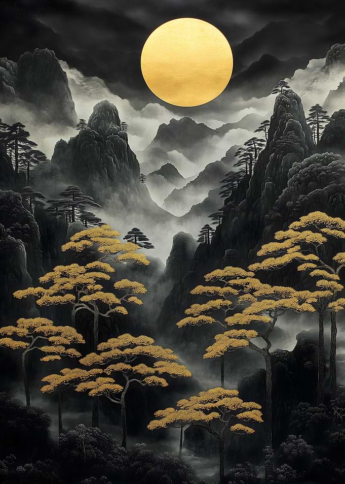Golden Mountain Landscape