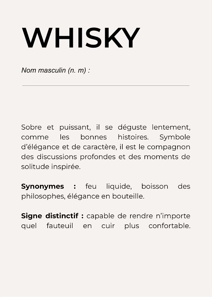 'WHISKY' – L’élixir des connaisseurs 🥃