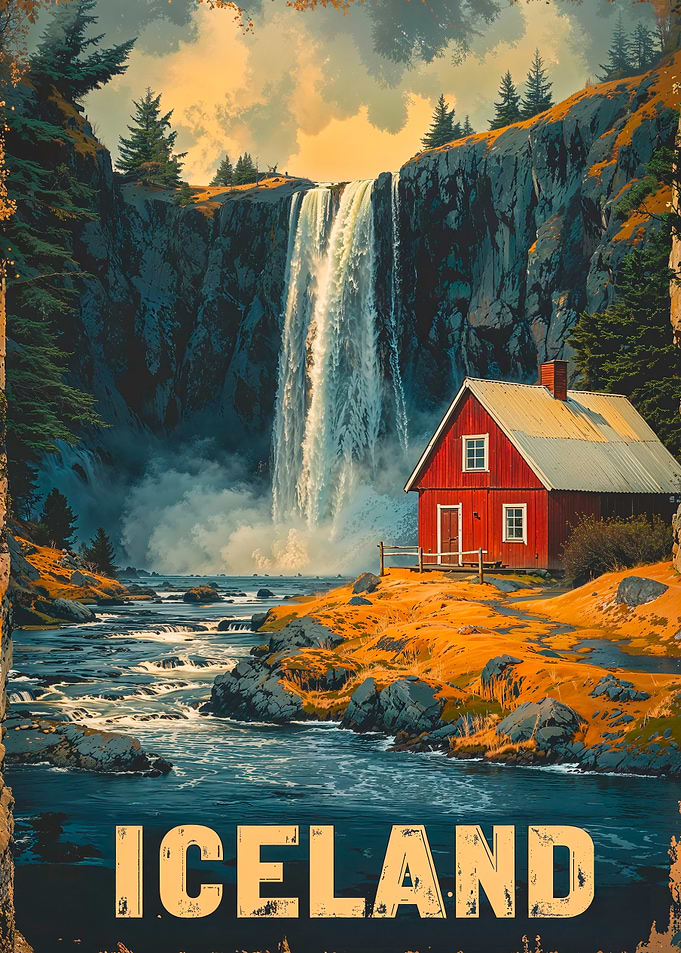 Iceland Waterfall Cabin