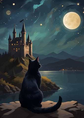 Black Cat by the Castle