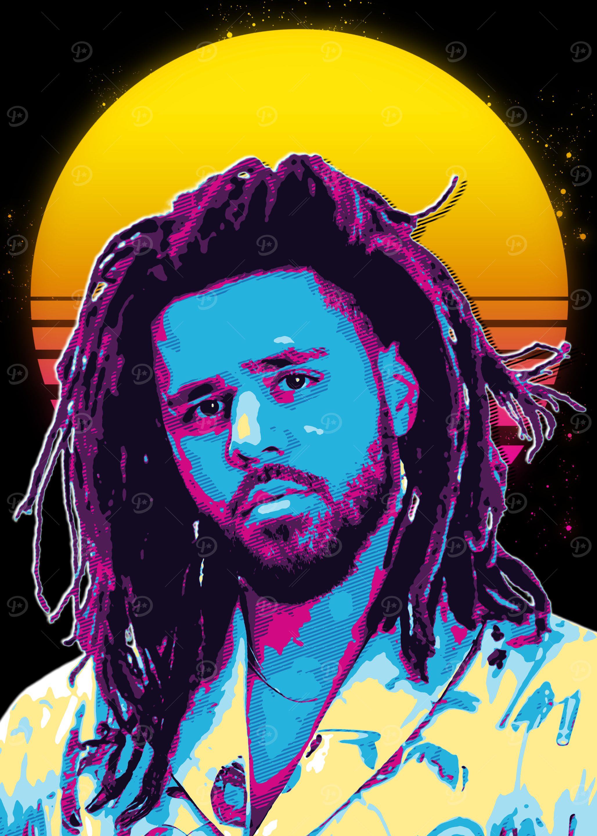 J. Cole Retro Art