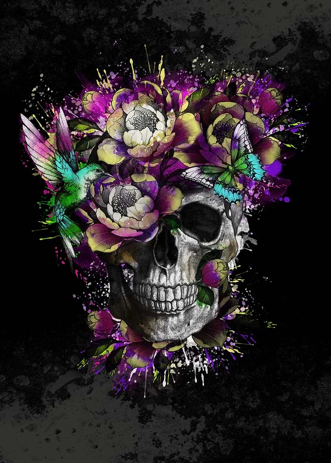 Floral Skull Art