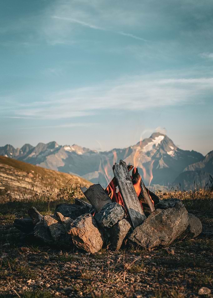 Campfire in the Mountains