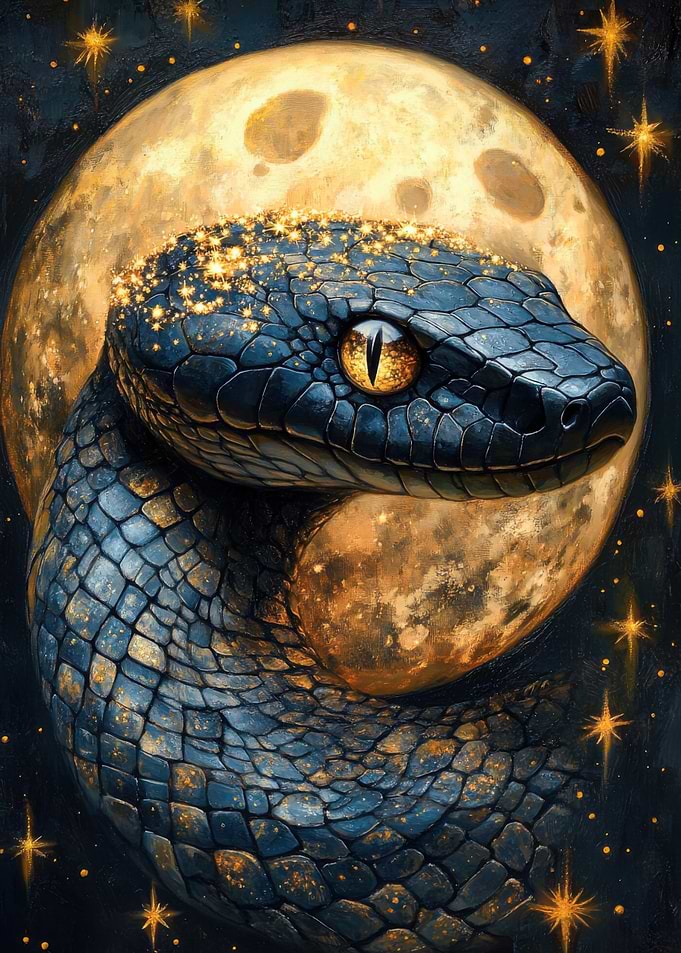 Cosmic Serpent and Golden Moon