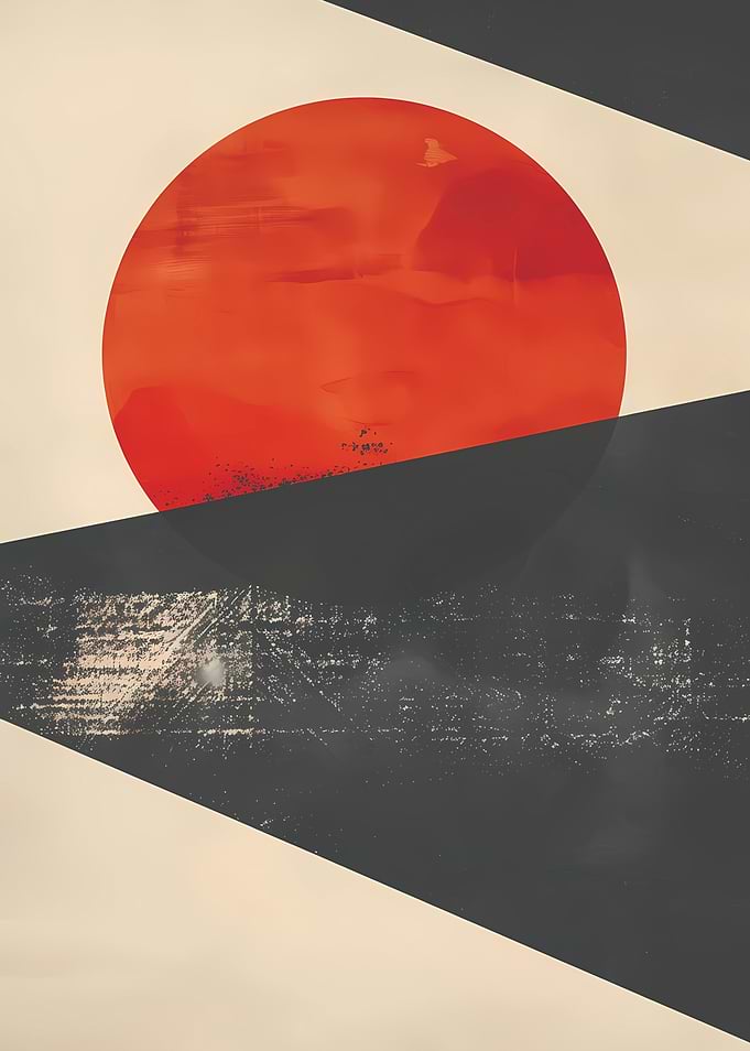 Red Circle Abstract Art
