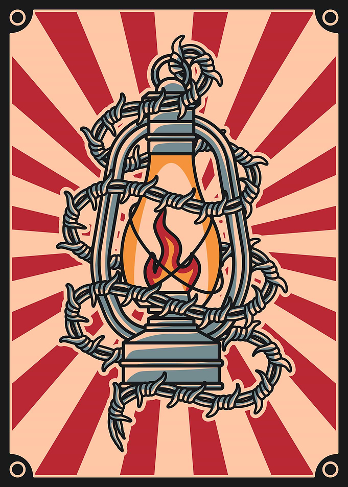 Tied Lantern Vintage Art