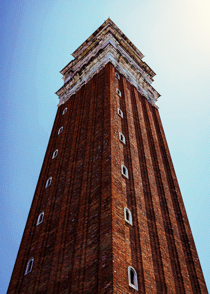 Brick Tower with Windows Venezia Italia