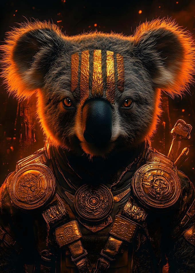 Golden Koala Warrior Animal