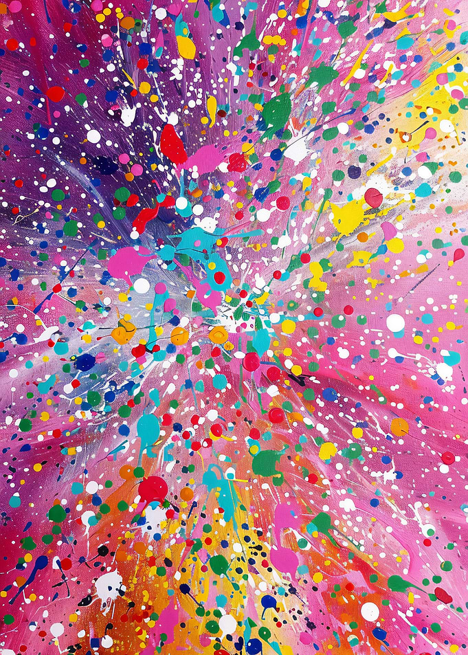 abstract colorful background with spots and splashes