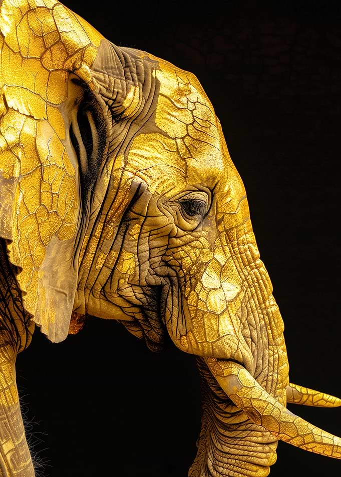 Golden Elephant Portrait