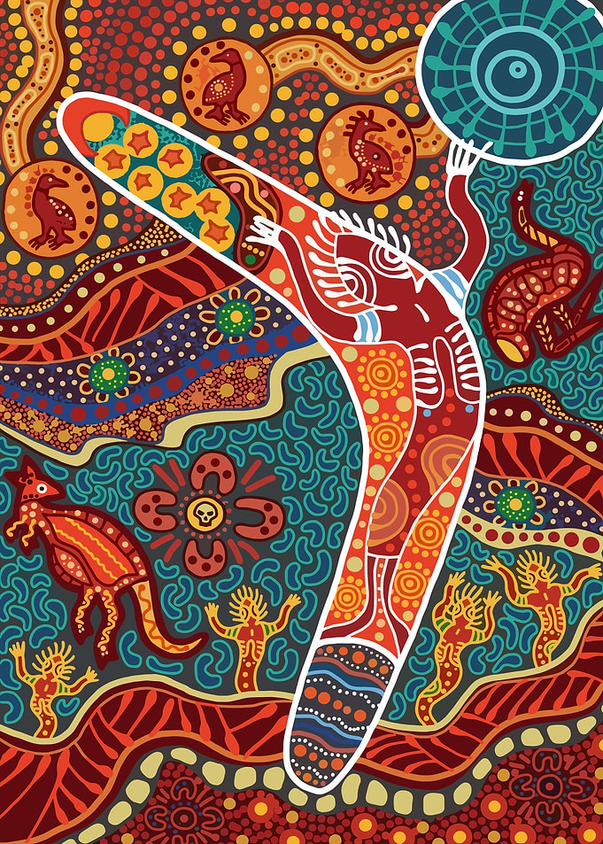 Aboriginal Art Boomerang