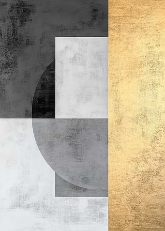 Gray, White, and Gold Geometry