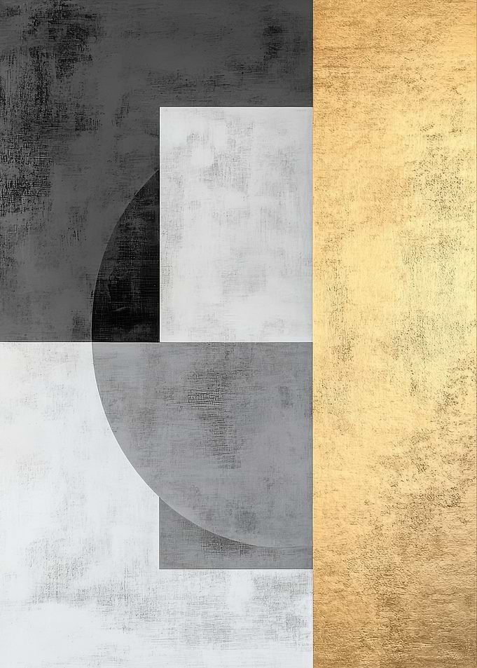 Gray, White, and Gold Geometry