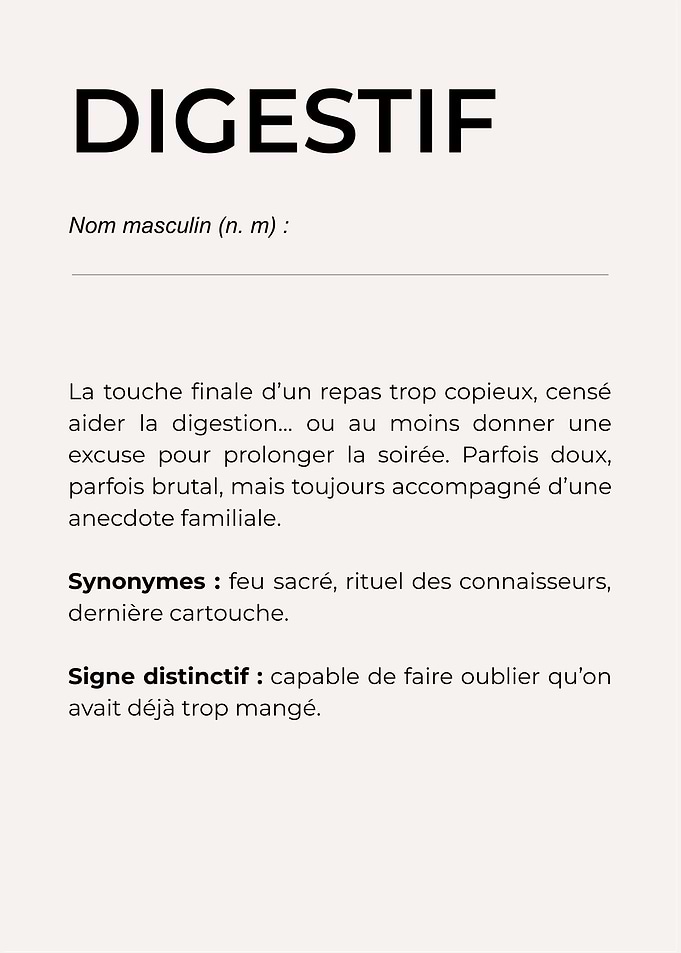 'DIGESTIF' – La touche finale parfaite 🍷🔥