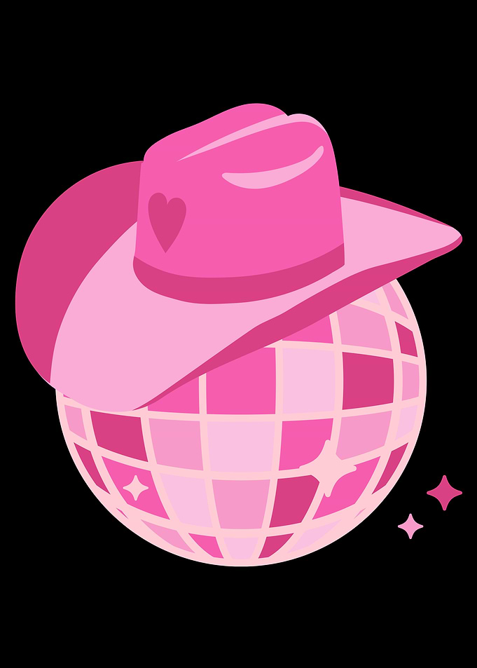 Pink Cowboy Hat Disco Ball