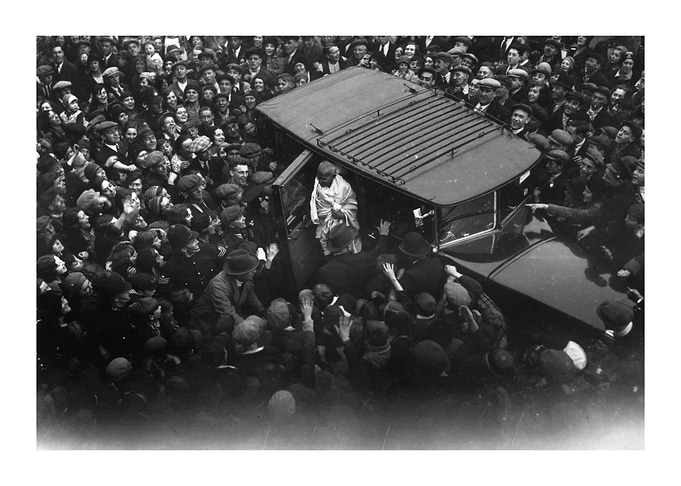 Gandhi in a Car