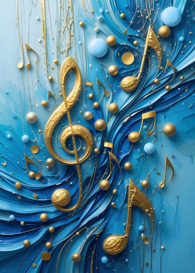 Golden Music Notes