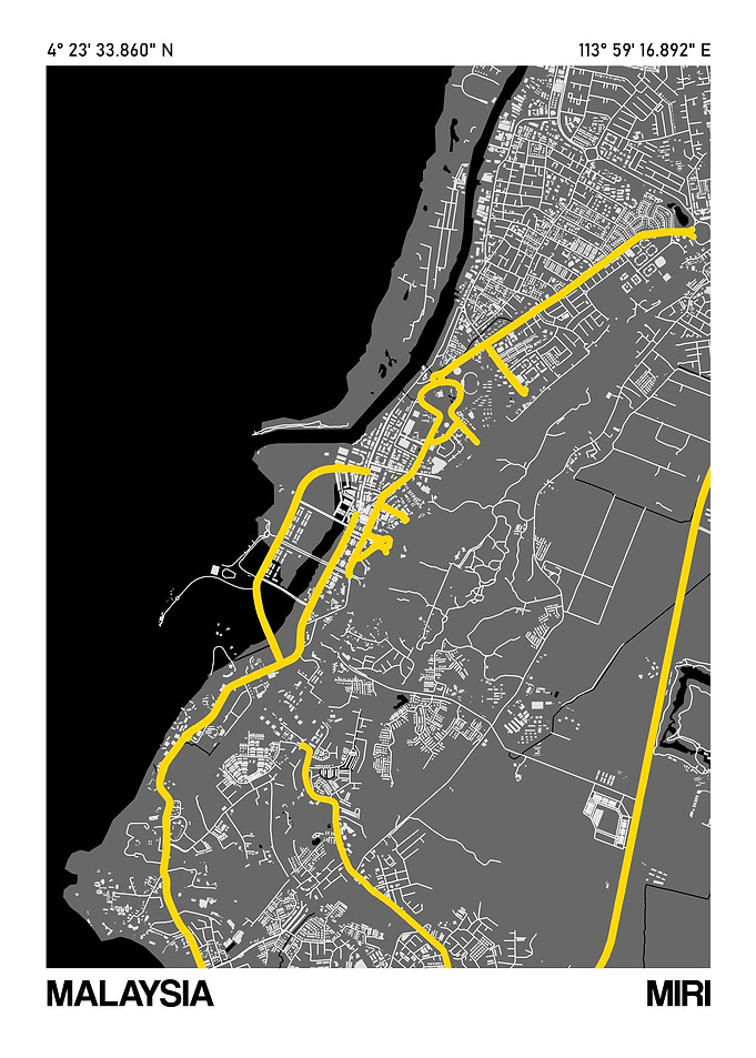 Miri City Street Map