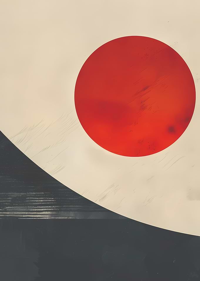 Red Circle Abstract Art
