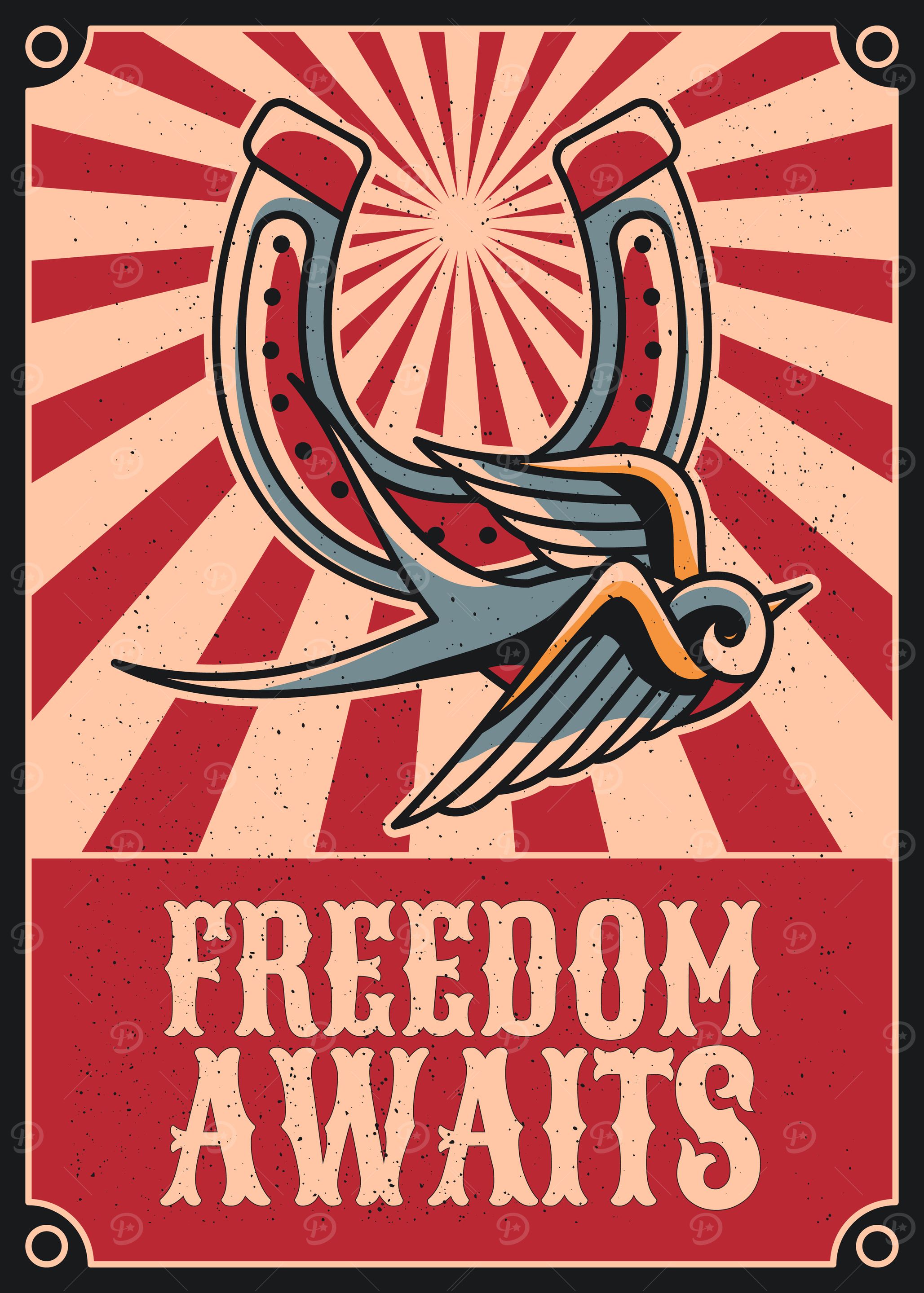 Freedom awaits vintage Poster
