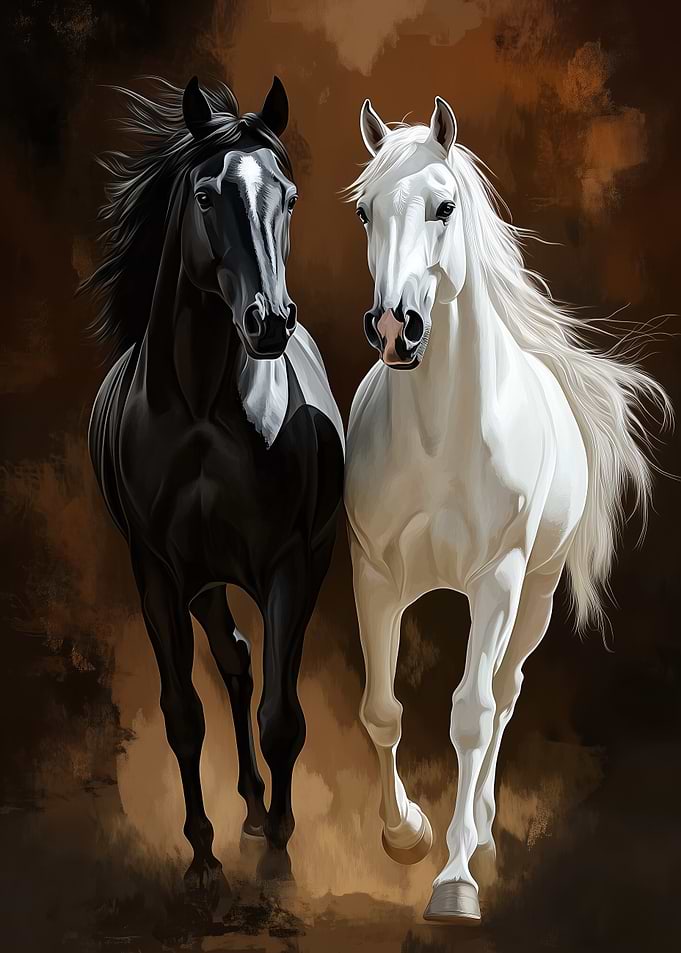 Black and White Horses