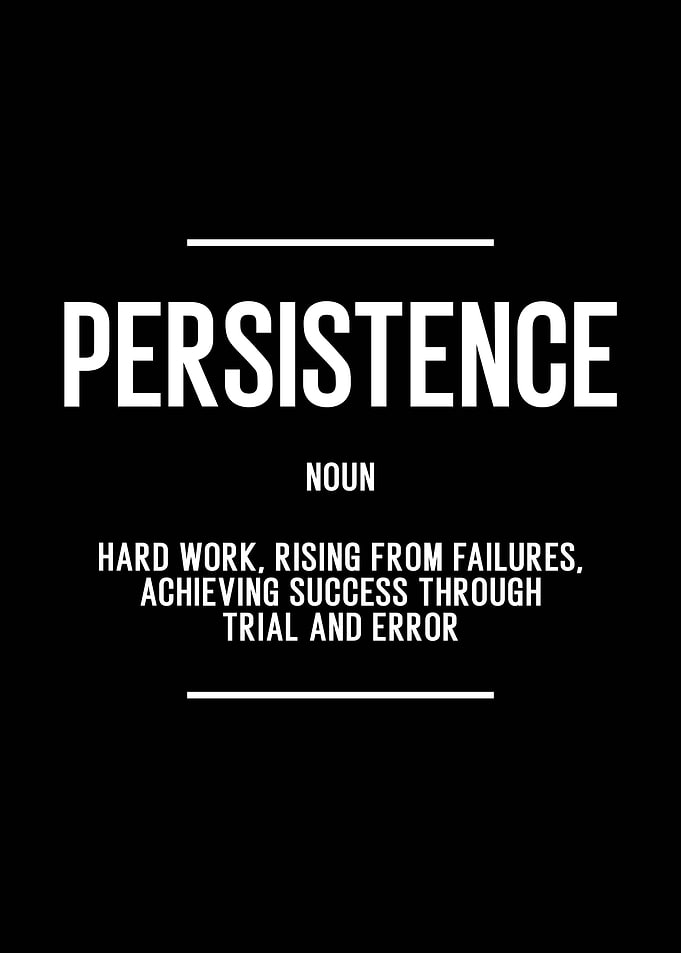 Persistence Definition | Office Motivational Wall Art