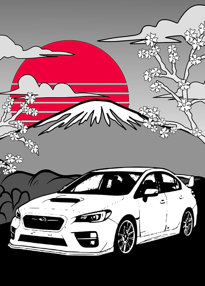 Subaru WRX STI with Mt. Fuji