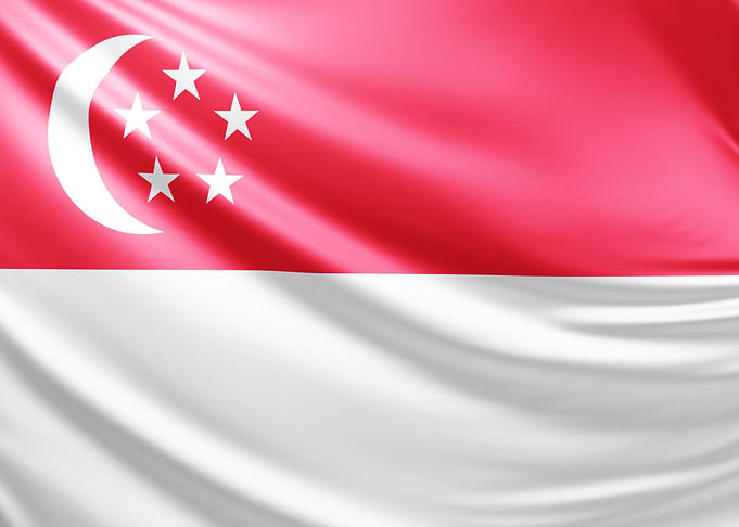 Singapore Flag, realistic flag of Singapore