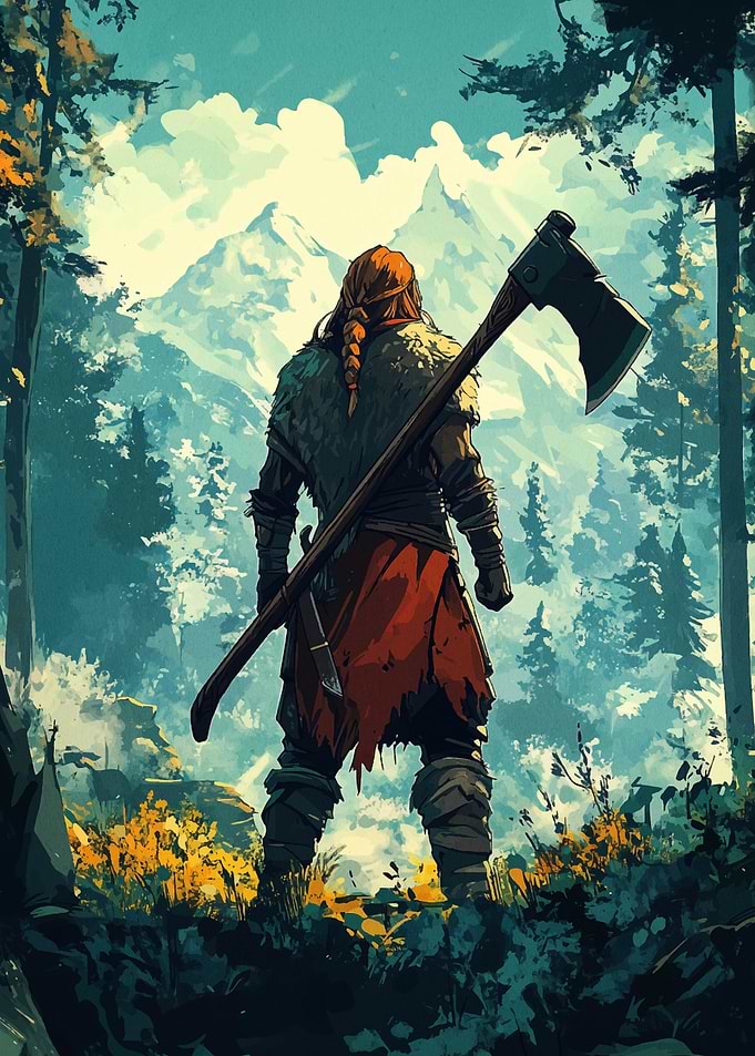 Viking Warrior in Forest