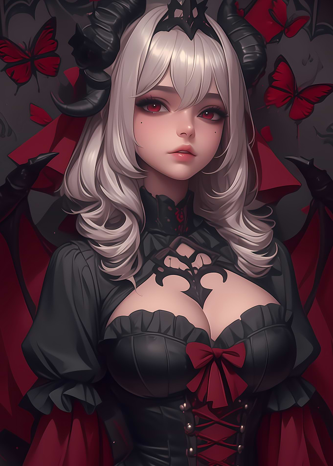 Anime Demon Girl Portrait Gaming