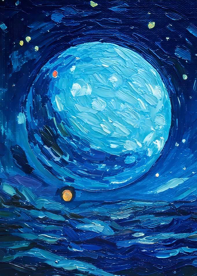 Blue Moon Night Sky