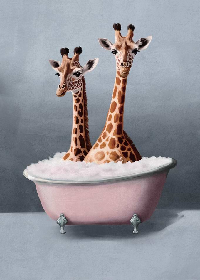 Giraffes in a Tub