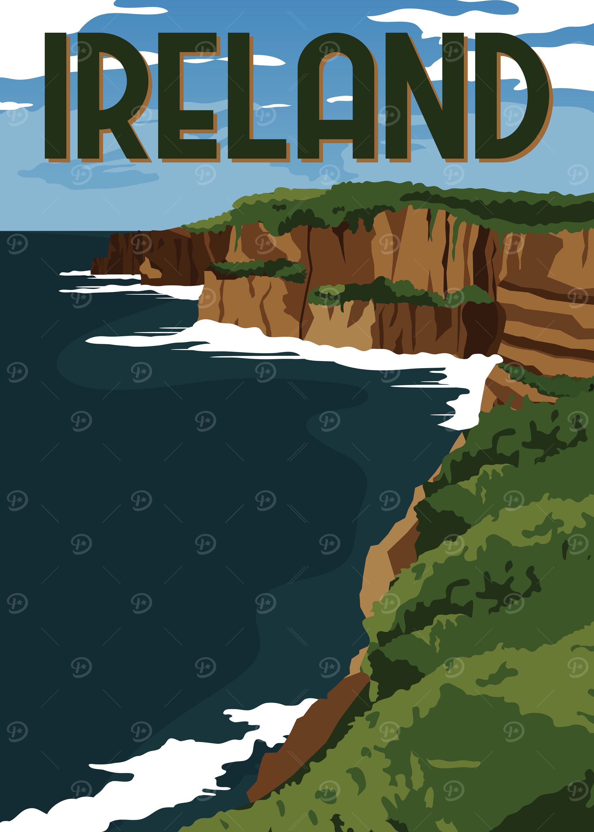 Ireland Cliffs Poster