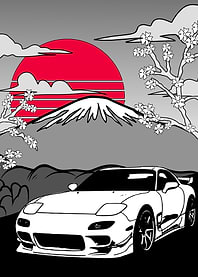 Japanese Sports Car Sunset