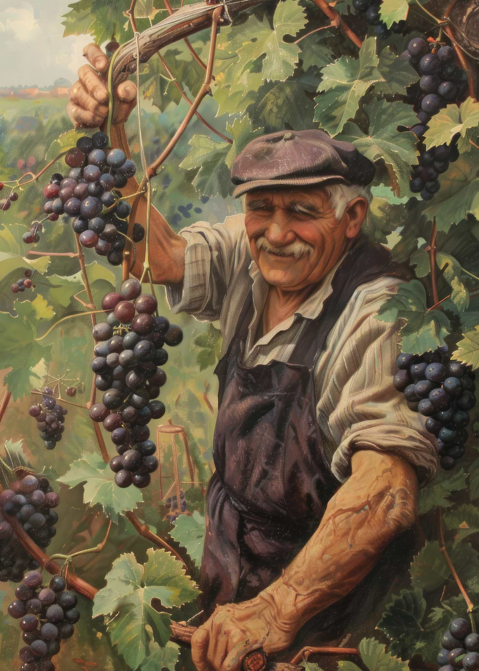 Vineyard Harvest Painting