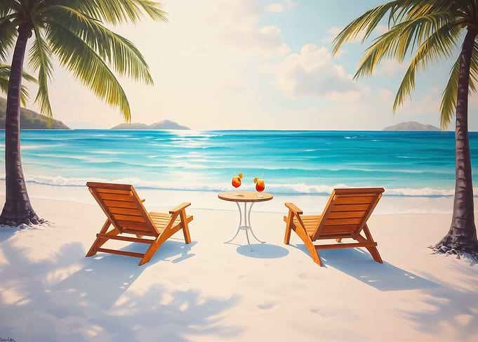 Tropical Beach Relaxation for Two