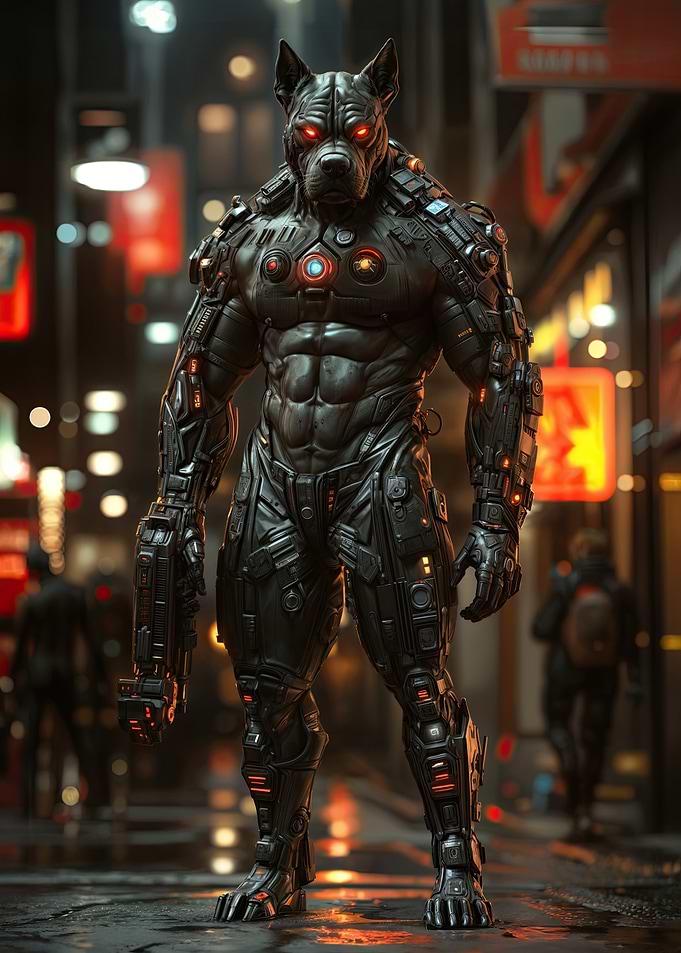 Cyberpunk Cane Corso Dog
