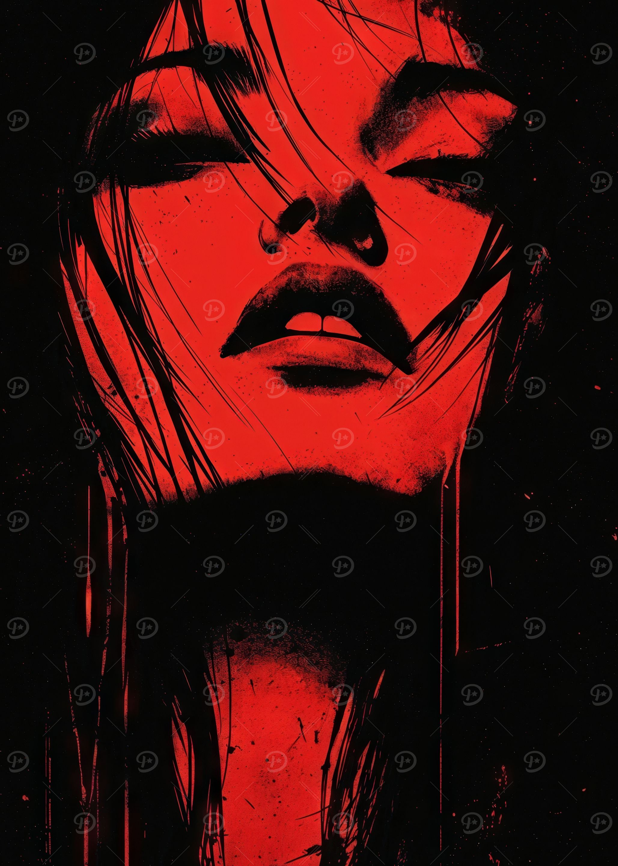Red Portrait Woman