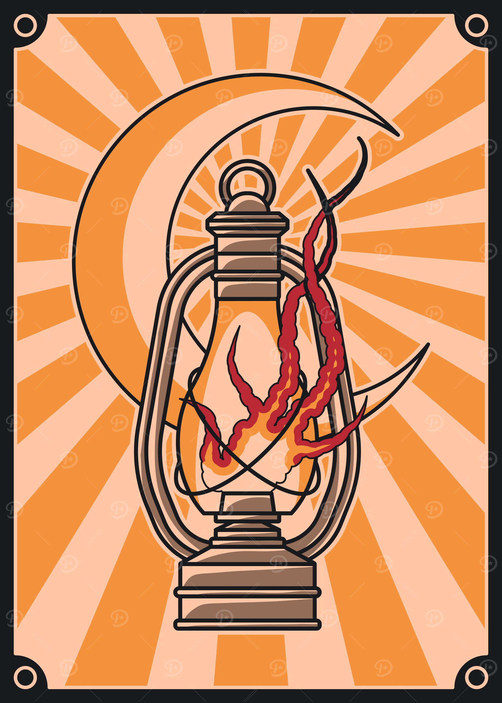Vintage Lantern Illustration