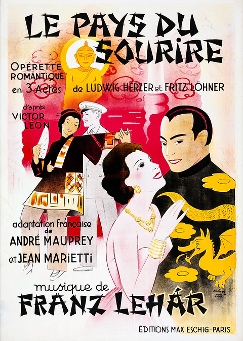Le Pays du Sourire Poster — vintage film art printed on metal
