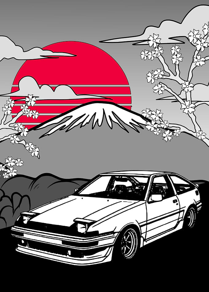 Japanese Car Sunset