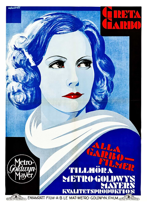 Greta Garbo Movie Poster — vintage film art printed on metal