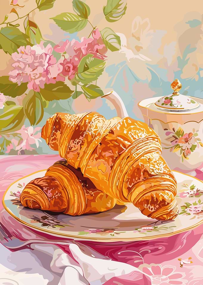Croissants on a Plate