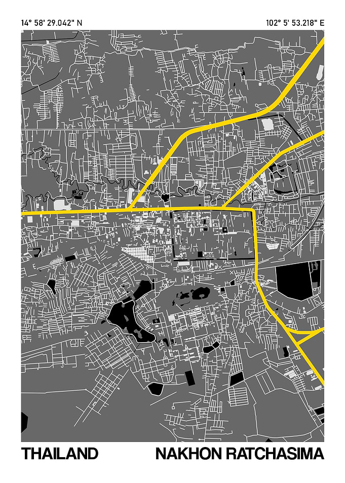 Nakhon Ratchasima City Street Map