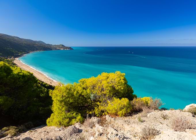 Coastal View with Turquoise Waters, Lefkada